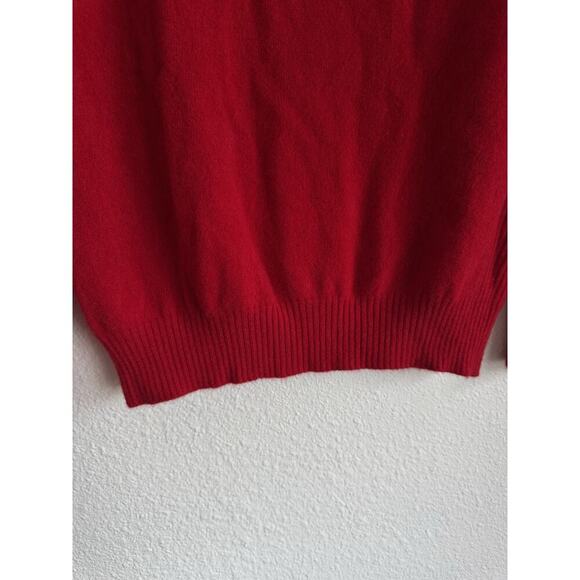 Liny Xin Pure Superfine Merino Wool Turtleneck Ribbed Sweater Red Size M - Picture 4 of 8